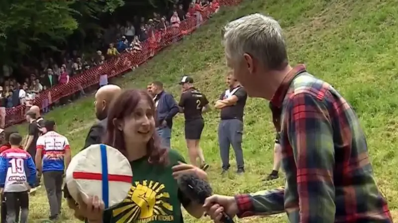 Thumbnail for Ava Wins Cheese-Rolling Women’s Race, Tumbles Downhill While Hating Cheese